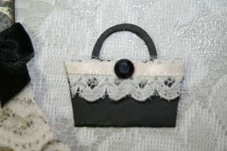   MATCHING BLACK CARD STOCK AND LACE PURSE WITH BLACK GEM TO MATCH