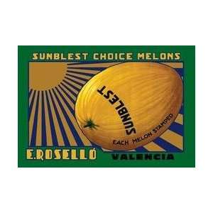  Sunblest Brand Melons 20x30 poster