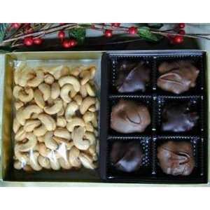Holiday Chocolate Turtle Candies and Cashew Nuts Gift Box  