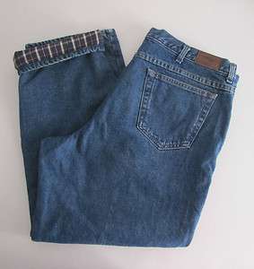 Mens Size 42X29 Blue LL Bean Flannel Lined Jeans.Natural Fit.  