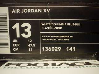   ORIGINAL OG Nike Air Jordan XV 15 WHITE COLUMBIA UNC BLUE BLACK Sz 13