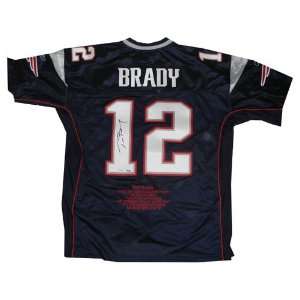   Tom Brady Authentic Blue Patriots Jersey embroidered with 2007 Stats