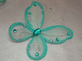 36 Wedding Table Decorations Aqua Blue Butterflies 3  