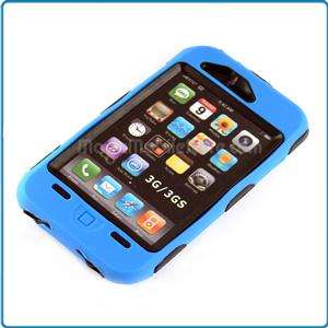   Case w/ Soft Skin Rubber Silicone Cover For iPhone 3G 3GS Blue / Black