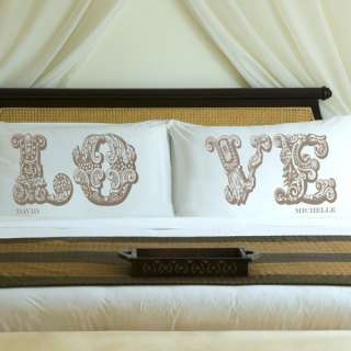 Personalized LOVE Connection Couples Pillow Case Sets, Wedding Gifts 