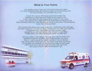 PARAMEDIC EMS EMT Poem Prayer Personalized Name Print  