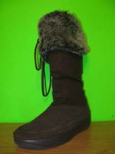   Tone Ups Brown Suede Leather Fuzzy Winter Boots Shoes Womens 11  