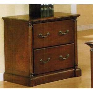  File Cabinet with Storage Drawers   Cherry Finish