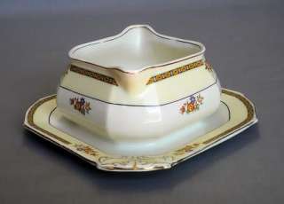 GRINDLEY ALTON GRAVY BOAT w ATTACHED UNDERPLATE  