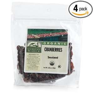 Woodstock Farms Cranberries, Sweetened, Organic, 5.25 Ounce Bags (Pack 