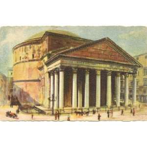    1930s Vintage Postcard The Pantheon Rome Italy 