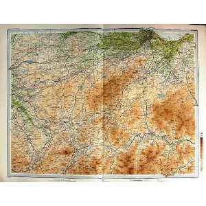 Map Scotland 1912 Edinburgh Peebles Lanark Dalkeith