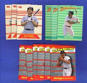 WADE BOGGS (12ct) 1987 1988 1989 FLEER INSERT FOR THE RECORD 
