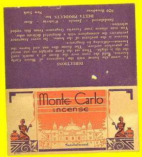 Monte Carlo Incense label 1929 art deco 1920s  