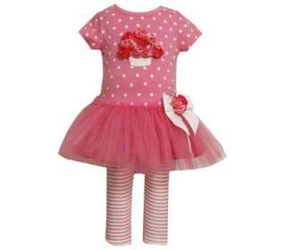Bonnie Jean Baby Girls Spring Easter Pink Tutu Rose Dress & Leggings 