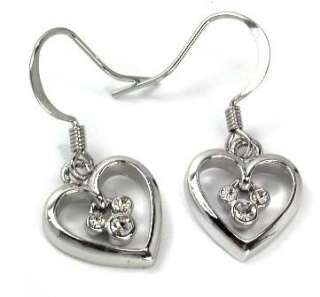 Disney Mickey Mouse in Heart Crystal Dangle Earrings  