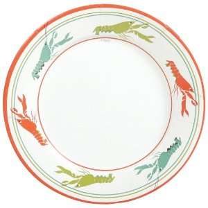  Caspari Set of 2 Lobster Race multi colored Dinner Plate, 16 plates 