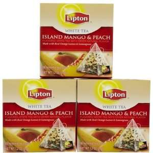  Lipton Pyramid White Tea Bags, Island Mango & Peach, 18 ct 