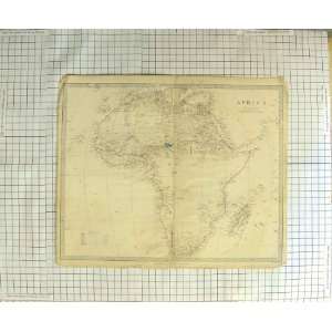  WALKER ANTIQUE MAP 1839 AFRICA MADAGASCAR RED SEA