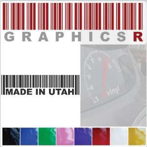   Decal Graphic   Barcode UPC Pride Patriot Made In Utah UT A599   White