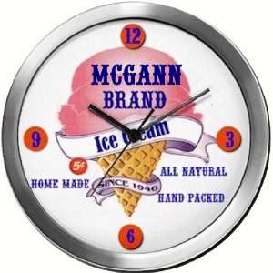 MCGANN 14 Inch Ice Cream Metal Clock Quartz Movement 