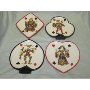  (4)  KING OF HEARTS  Tabletops Gallery Porcelain Plates 