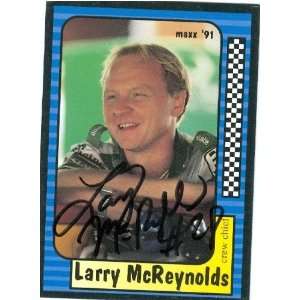  Larry McReynolds Autographed Trading Card (Auto Racing 