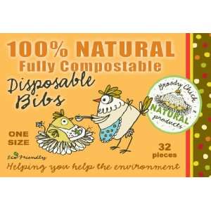Broody Chick Disposable Bibs (100% Natural / Fully Compostable, 32 