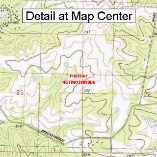  USGS Topographic Quadrangle Map   Fletcher, Missouri 