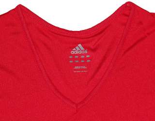 Adidas womens workout athletic climacool shirt red new  