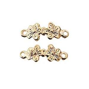   Miniature Gold Plated Brass Double Flower Drawer Pull Toys & Games