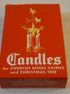 Vtg. Swedish Angel Candles and Christmas Tree Box of 12 White  