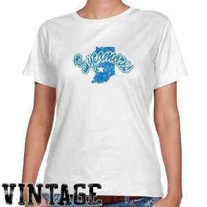 ISU Sycamores Shirts  Indiana State Sycamores Ladies White Distressed 
