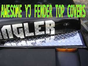 Jeep YJ Wrangler Diamond Plate Fender Top Covers NICE  