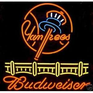  Budweiser Yankees Real Glass Tube Neon Sign17 X 13