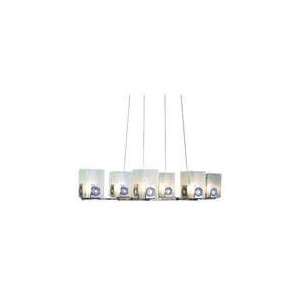   Oblong Chandelier   Rainy Night Finish/Frosted Recycled Glass Shade