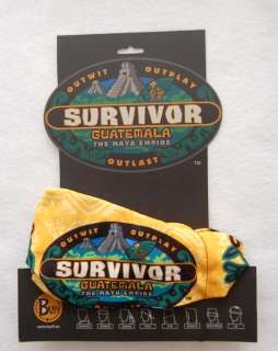 Survivor Guatemala Yellow Nakum Buff & Card NWT  