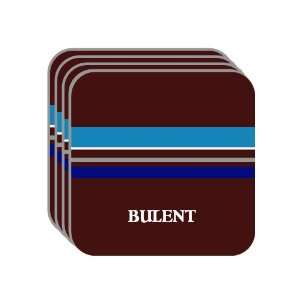 Personal Name Gift   BULENT Set of 4 Mini Mousepad Coasters (blue 