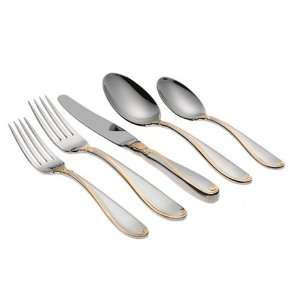 Mikasa Ambrose Gold 5 Piece Stainless Steel Flatware Place Setting 