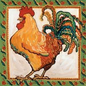   Rooster Green   Suzanne Etienne 10x10 CANVAS
