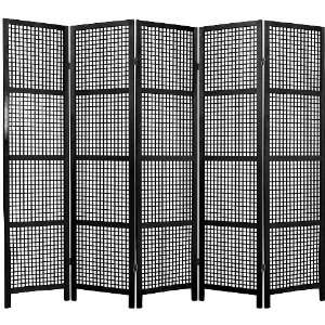  6 ft. Tall Miyagi Shoji Screen  Black   5_Panel