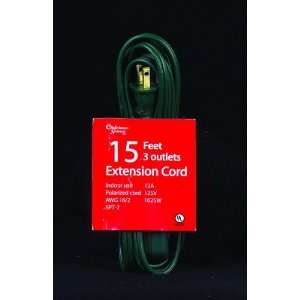   Source 210049 15 Foot   3 Outlet Extension Cord   Green Wire Home
