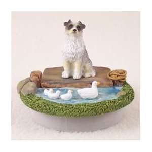  Blue Australian Shepherd Candle Topper Tiny One A Day on the Lake 