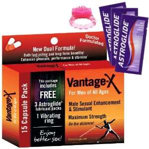  Vantage X 15 Pill Added Value Pack w/1 FREE Vibrating Ring 
