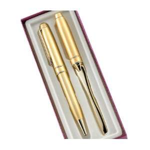   Satin Gold Ball Point Pen & Letter Opener in Gift Box