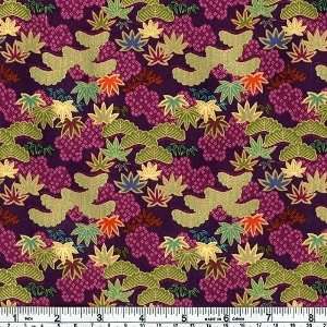  45 Wide Sun and Moon Gardens Purple Fabric By The Yard 