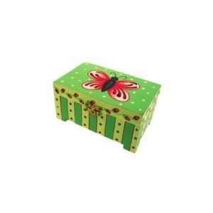  Buttery Fly Treasure Chest   Wood and Pattern   No Clock 