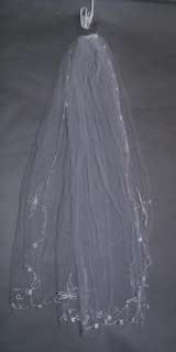White 1T Wedding Bridal Veil /Comb 31 x 38 Inches  