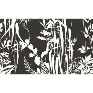   Garden Brown and White Tropical Floral Wallpaper