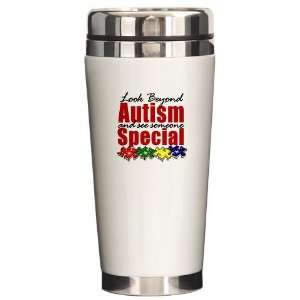  Look Beyond Autism2 Autism Ceramic Travel Mug by  